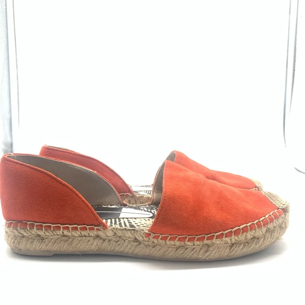 SH2 Dolce Vita Orange Suede Espadrille Flats Dorsay Slip On Shoes‎ Womens 6.5